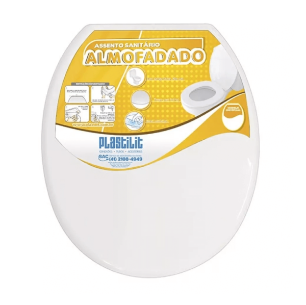 Assento Sanitário Almofadado Branco Plastilit