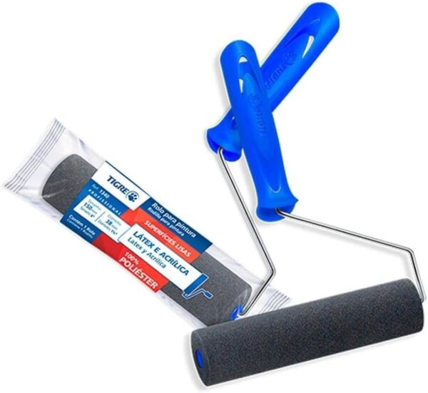 Rolo para Pintura Profissional Espuma Tigre 15cm Cinza