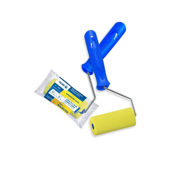 Rolo para Pintura Profissional Espuma Tigre 9cm Amarelo