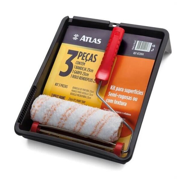 Kit Pintura Atlas 3 Peças para Paredes com Textura