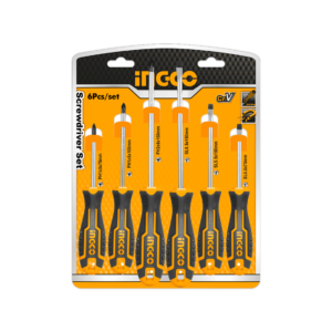 Jogo De Chaves De Fenda E Philips Cr-V C/6 Pc Ingco HKSD0628