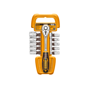 Jogo De Soquetes Com Chave Catraca 1/2” Com 12 Pc Ingco HKTS12122