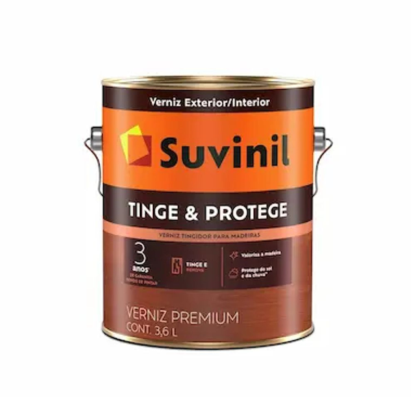 Verniz Premium Brilhante Tinge E Protege 3,6l Mogno Suvinil