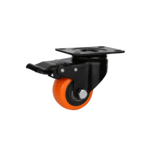 Rodízio De Pvc Laranja Giratório Com Freio 1.5" Bisão