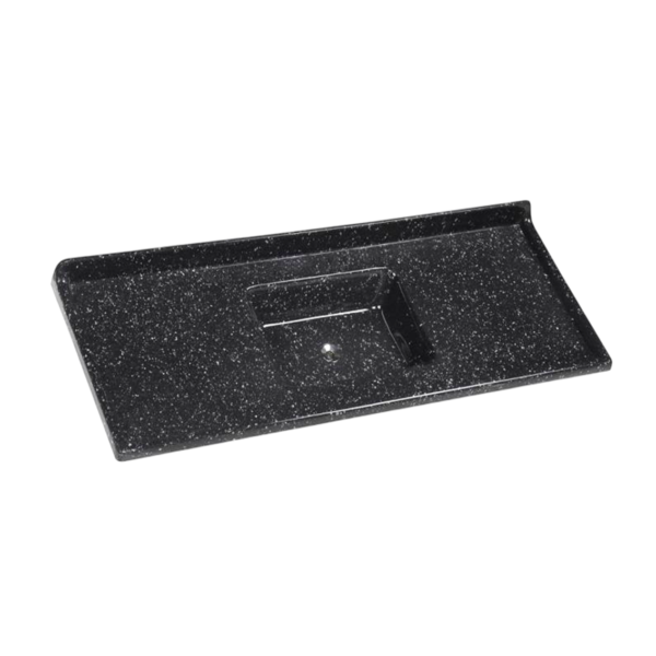 Pia Marmofibra 120cm Preto Isomarmore Com Válvula 3 1/2 Cuba Profunda