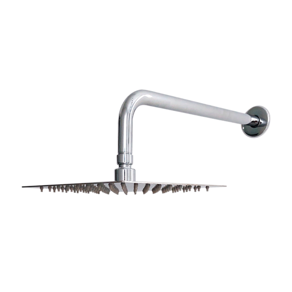 Ducha Slim 20 X 20 Cm Haste Curvada – Inox - Ch-20crv Flvx Hidro