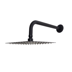 Ducha Slim 20 X 20 Cm Haste Curvada – Inox Black - Chbla-20crv Flvx Hidro