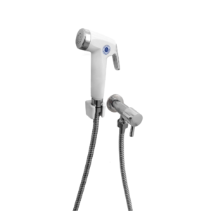 Ducha Higiênica Com Suporte Branca – 120 Cm – Plástico + Inox - Dhbra-Pla-Sup Flvx Hidro