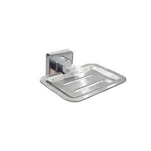 Porta Sabonete Quadrado – Zamak + Inox Cromado - Sbcro-Zm-Q Flvx Hidro