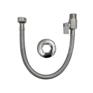 Registro Com Engate Flexível Trançado Inox – 60 Cm - R-Flex60-In Flvx Hidro