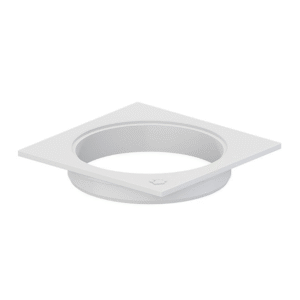 Porta Grelha Quadrado Para Grelha Redonda 100mm 10x10 Branco Tigre