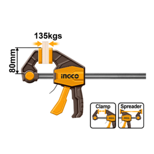 GRAMPO TIPO SARGENTO DE APERTO RÁPIDO 80X600MM(24 POL) 135KG INGCO HQBC24802