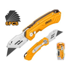 ESTILETE TRAPEZOIDAL DOBRÁVEL EM AÇO INOX LAMINA 61MMX19MM INGCO HUK6288