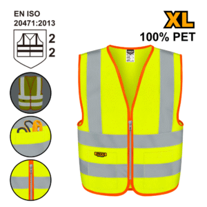 COLETE REFLETIVO AMARELO C/BOLSO XL INGCO RV83XL