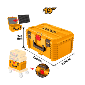CAIXA DE FERRAMENTAS PVC EMPILHAVEL 19" 48X32X24.8CM INGCO PBXS103