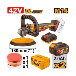 POLITRIZ ANGULAR BRUSHLESS INDUSTRIAL 180MM À BATERIA 42V INGCO C/2 BAT 2.0A.h INGCO APLI42182